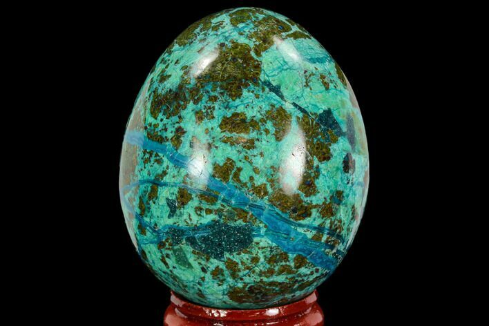 Polished Chrysocolla & Azurite Egg - Peru #108802